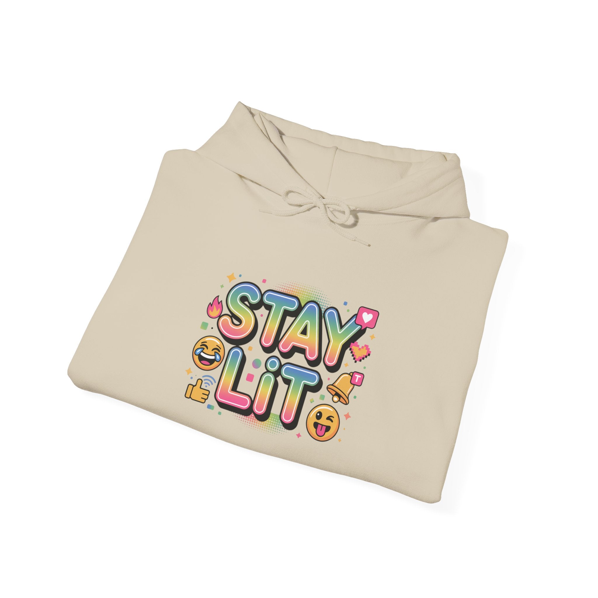Gen-Z Meme Hoodie — Chunky Bubbly Lettering & Emoji One-Liner