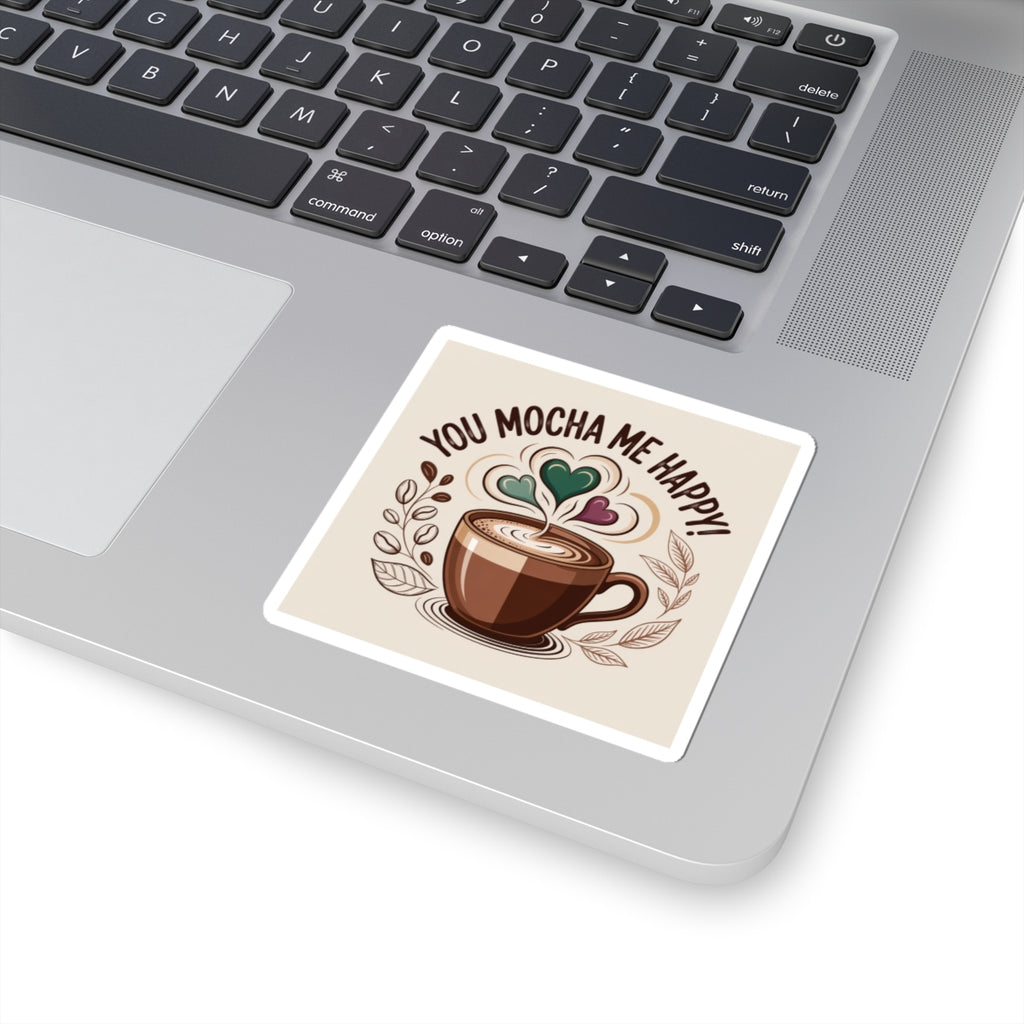 You Mocha Me Happy Sticker | Barista sticker, Coffee lover decal