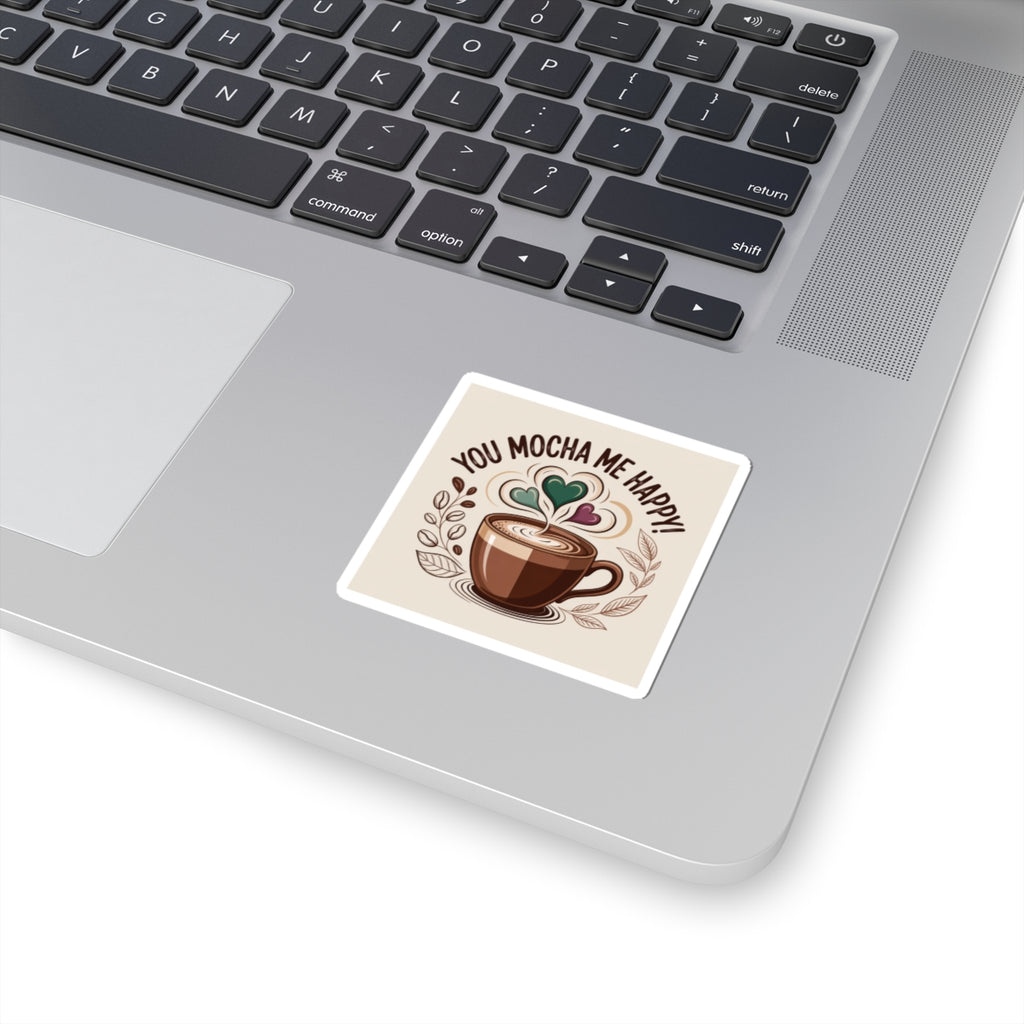You Mocha Me Happy Sticker | Barista sticker, Coffee lover decal