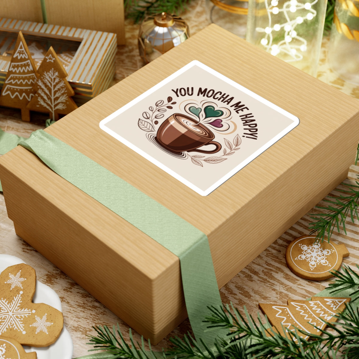 You Mocha Me Happy Sticker | Barista sticker, Coffee lover decal