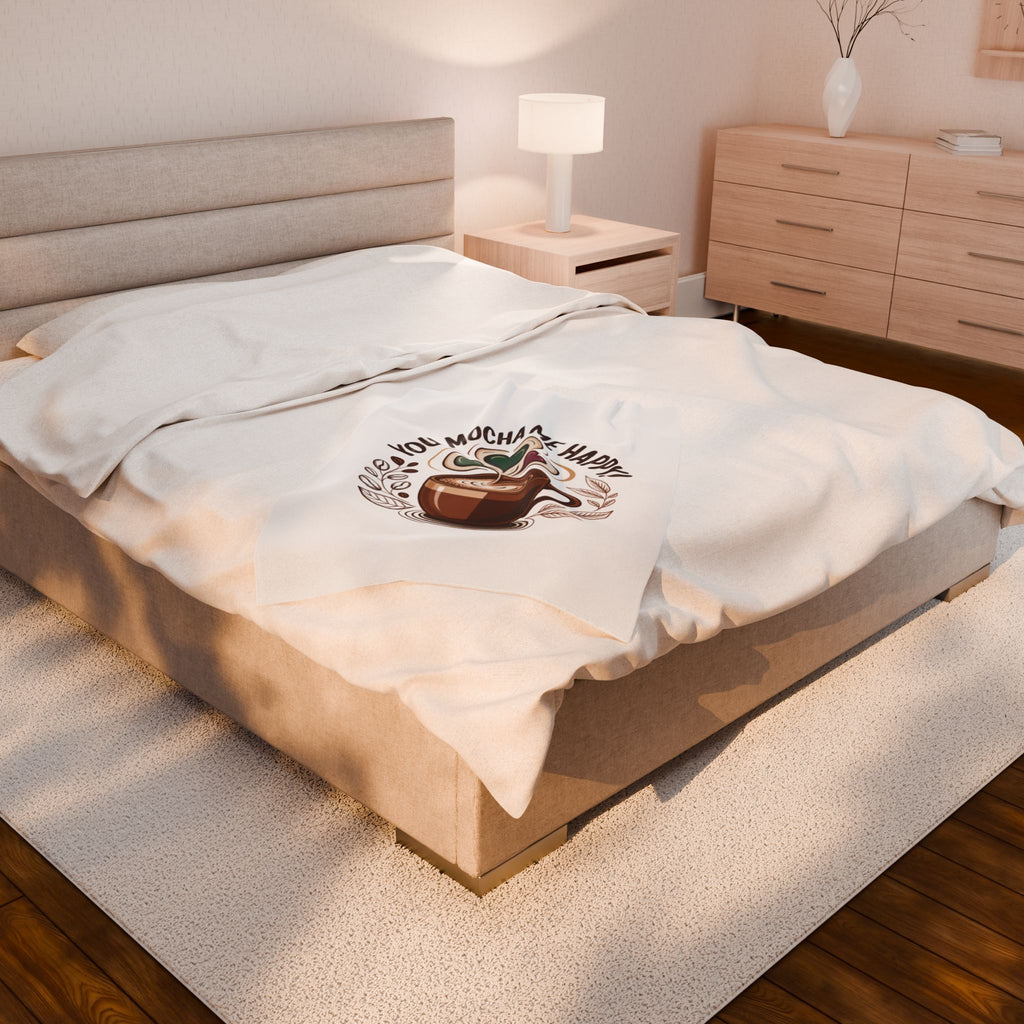 Cozy Latte Velveteen Blanket
