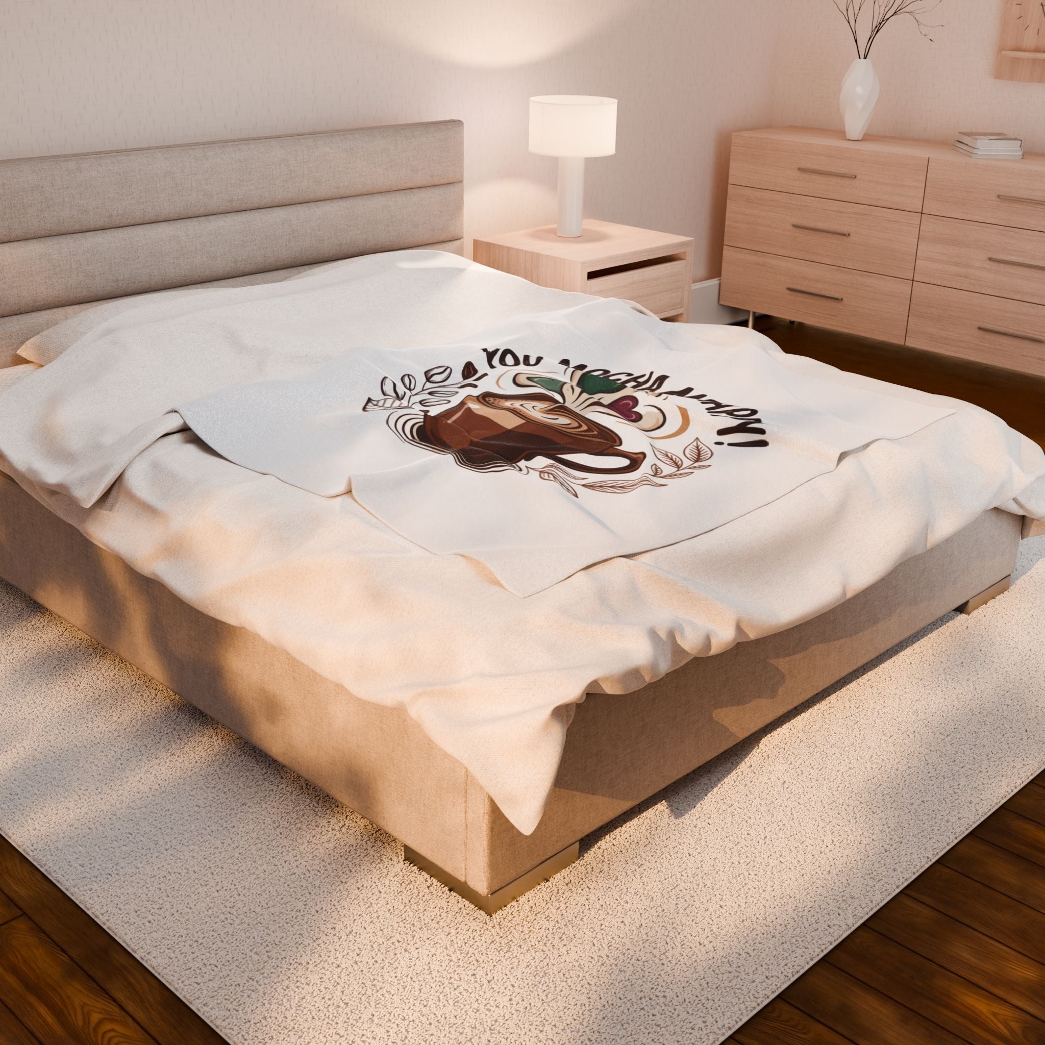 Cozy Latte Velveteen Blanket