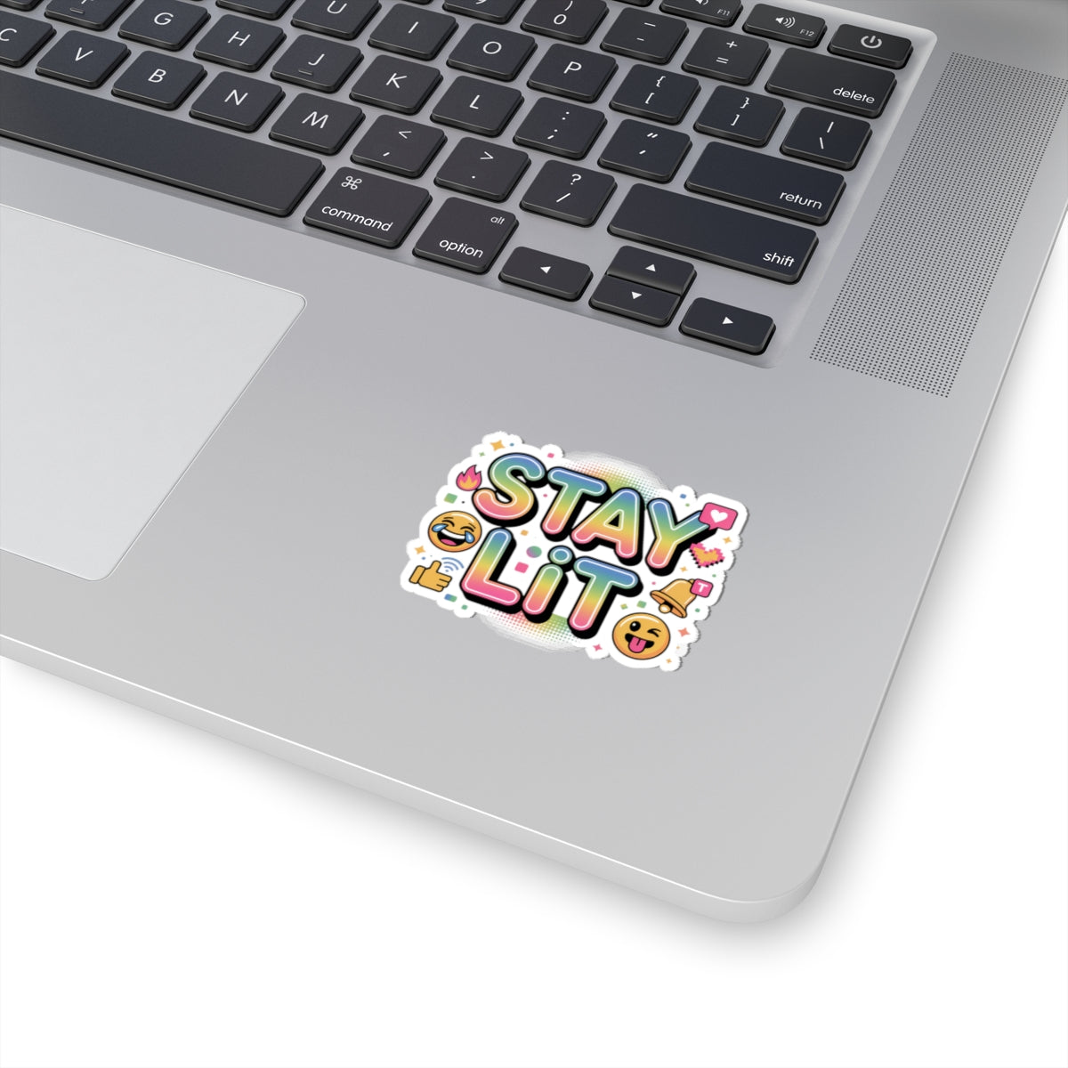 STAY LIT Rainbow Meme Sticker — Glossy Kiss-Cut Vinyl