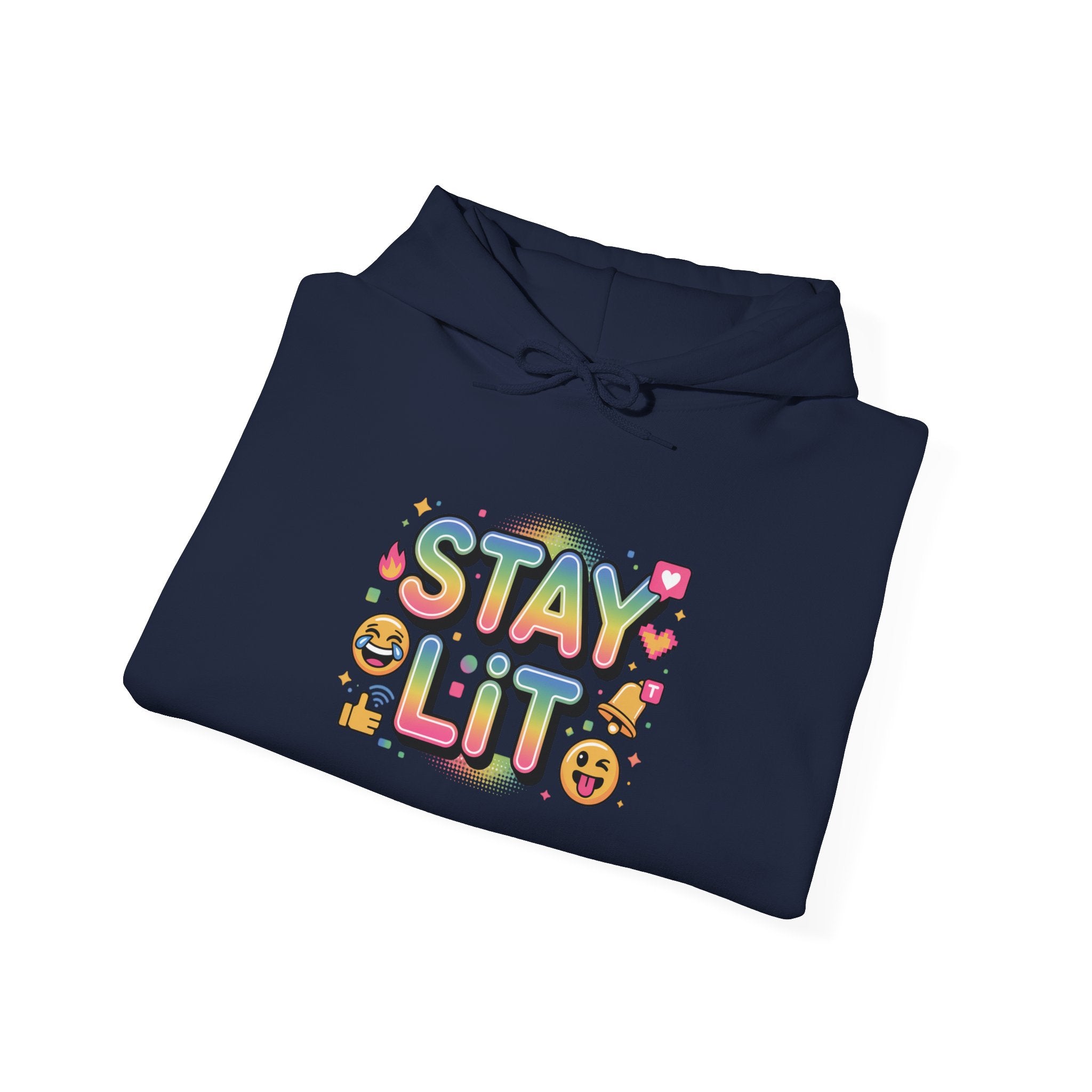 Gen-Z Meme Hoodie — Chunky Bubbly Lettering & Emoji One-Liner