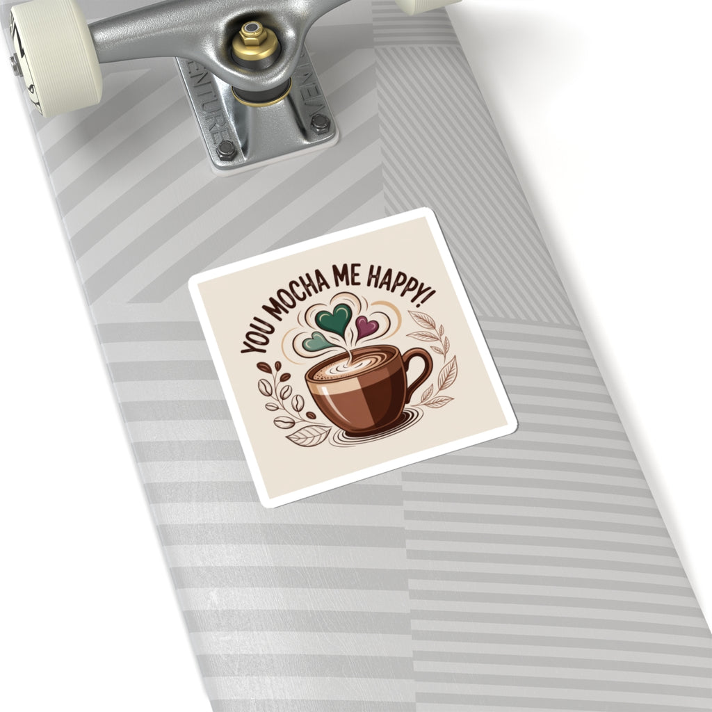 You Mocha Me Happy Sticker | Barista sticker, Coffee lover decal